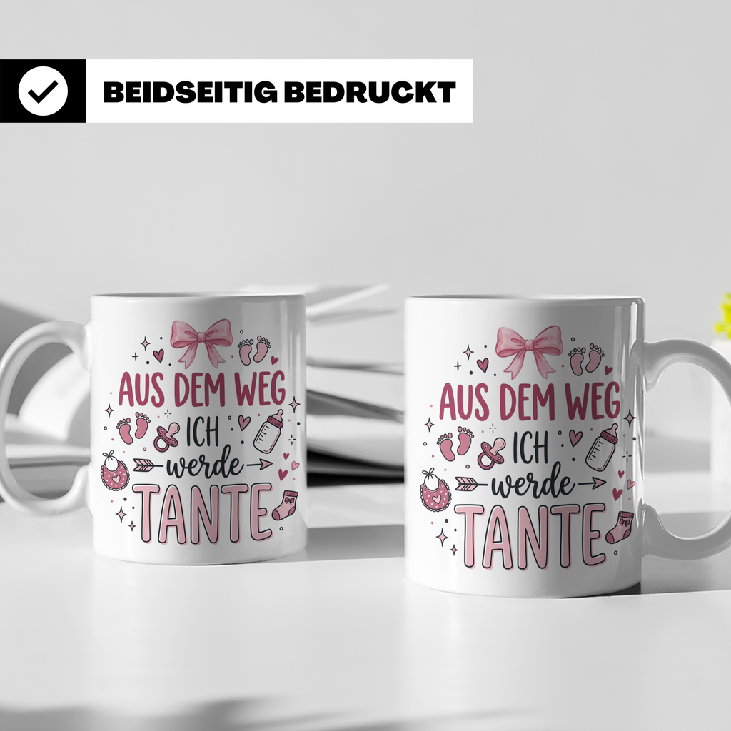 Werdende Tante Tasse Aus dem Weg ich werde Tante Geschenk Sc – Weiß [farbe:weiß]