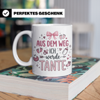 Werdende Tante Tasse Aus dem Weg ich werde Tante Geschenk Sc – Weiß [farbe:weiß]