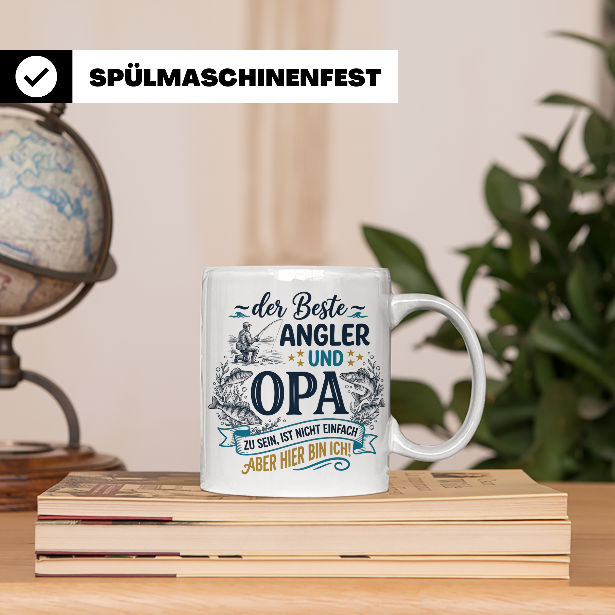 Angler Opa Tasse mit Spruch der Beste Angler und Opa | Gesch – Weiß [farbe:weiß]