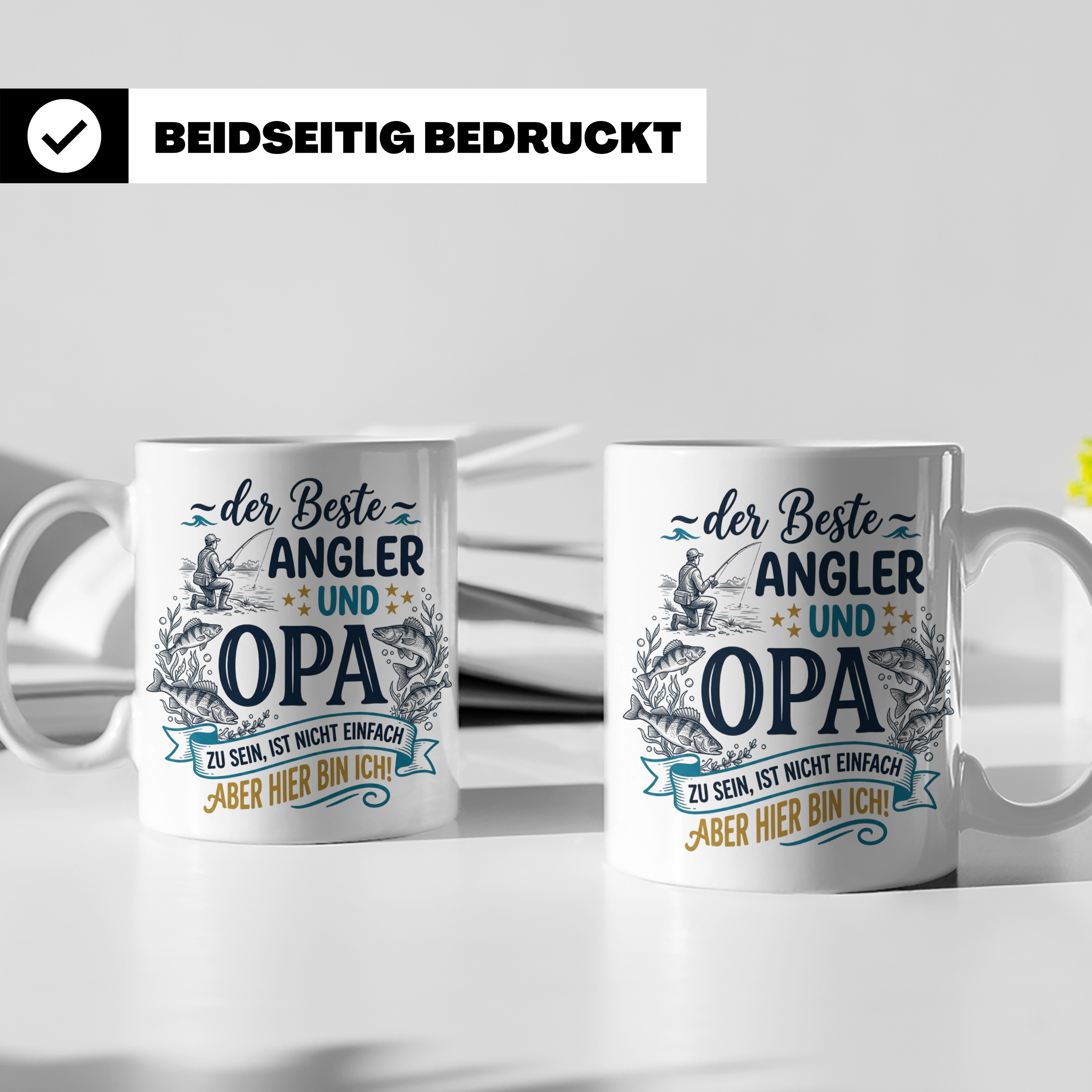 Angler Opa Tasse mit Spruch der Beste Angler und Opa | Gesch – Weiß [farbe:weiß]