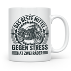 Motorrad Tasse gegen Stress hat zwei Räder | Biker Spruch Ka – Weiß [farbe:weiß]