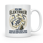 Elektriker Tasse mit lustigem Spruch Stromschlag Skelett, Ka – Weiß [farbe:weiß]