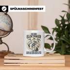 Elektriker Tasse mit lustigem Spruch Stromschlag Skelett, Ka – Weiß [farbe:weiß]