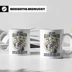 Elektriker Tasse mit lustigem Spruch Stromschlag Skelett, Ka – Weiß [farbe:weiß]