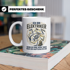 Elektriker Tasse mit lustigem Spruch Stromschlag Skelett, Ka – Weiß [farbe:weiß]