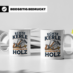 Handwerker Tasse Echte Kerle arbeiten mit Holz lustiger Kaff – Weiß [farbe:weiß]