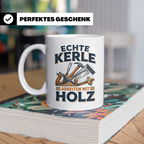 Handwerker Tasse Echte Kerle arbeiten mit Holz lustiger Kaff – Weiß [farbe:weiß]