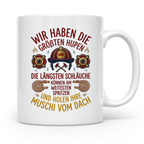 Feuerwehr Tasse mit Spruch größte Hupen längste Schläuche |  – Weiß [farbe:weiß]