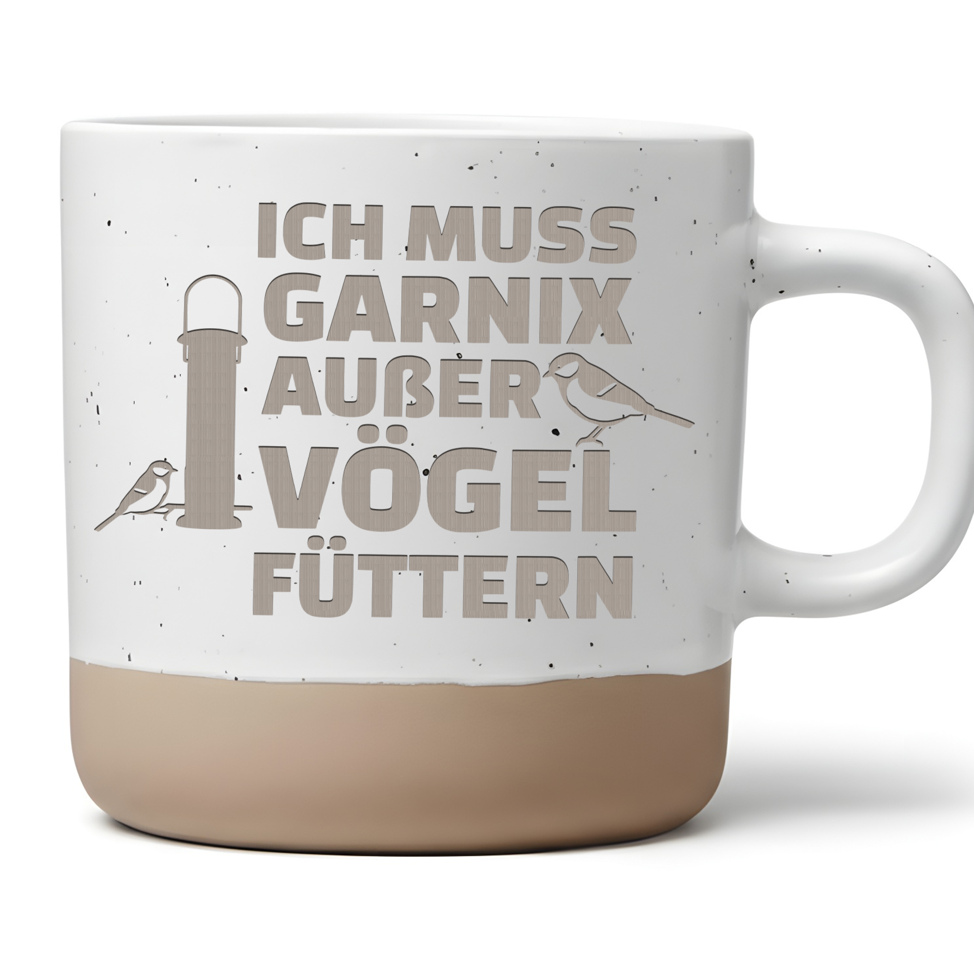 Tasse Ich muss garnix ausser Vögel füttern Geschenk Kaffeetasse Vogelb – Bild 1