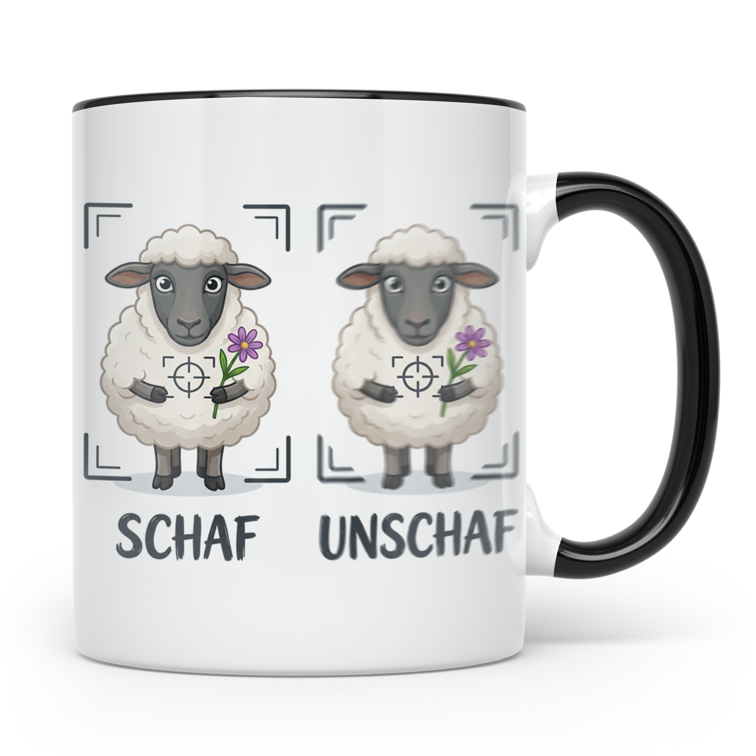 Fotografen Tasse Schaf Unschaf lustiger Spruch, Geschenk für – Schwarz [farbe:schwarz]