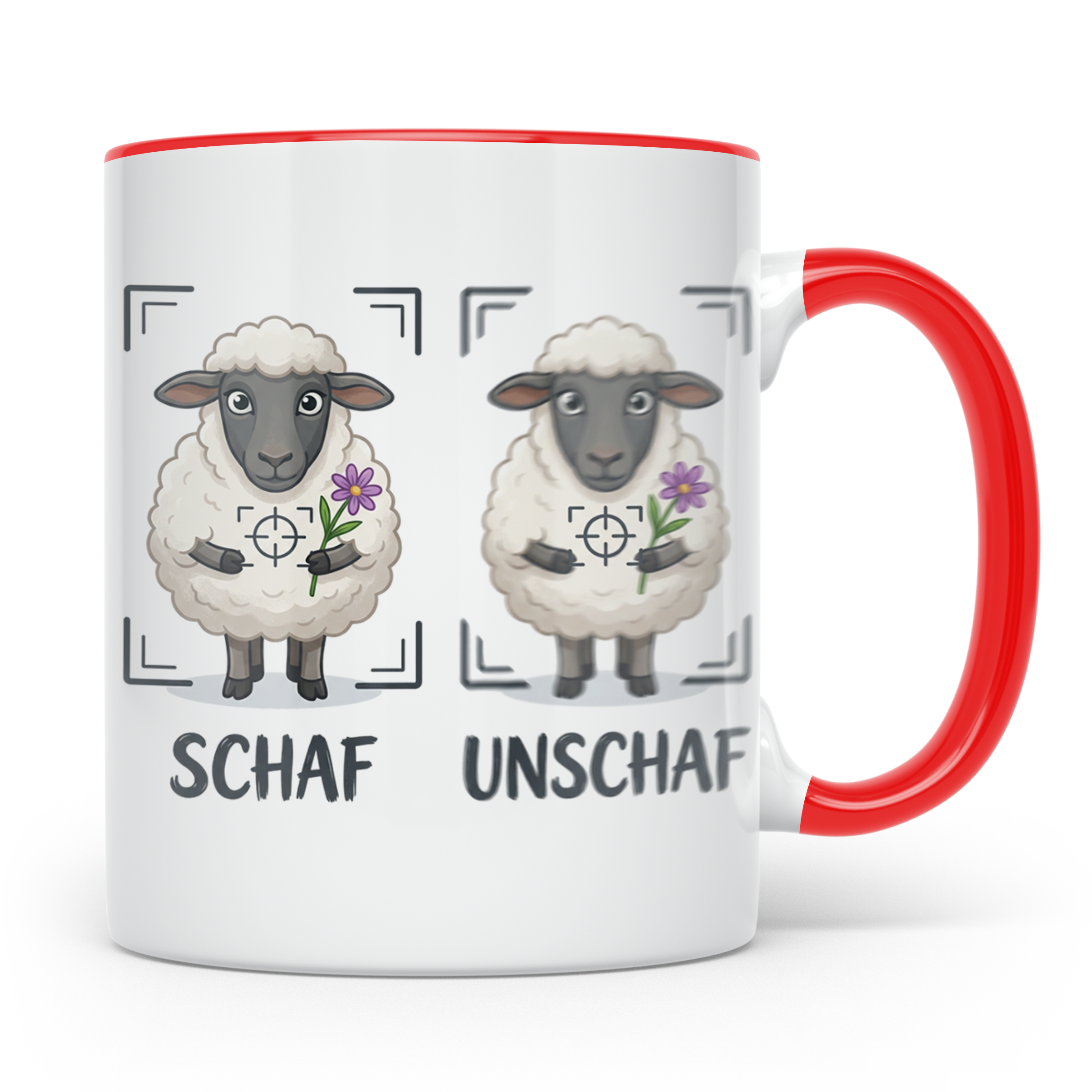 Fotografen Tasse Schaf Unschaf lustiger Spruch, Geschenk für – Rot [farbe:rot]