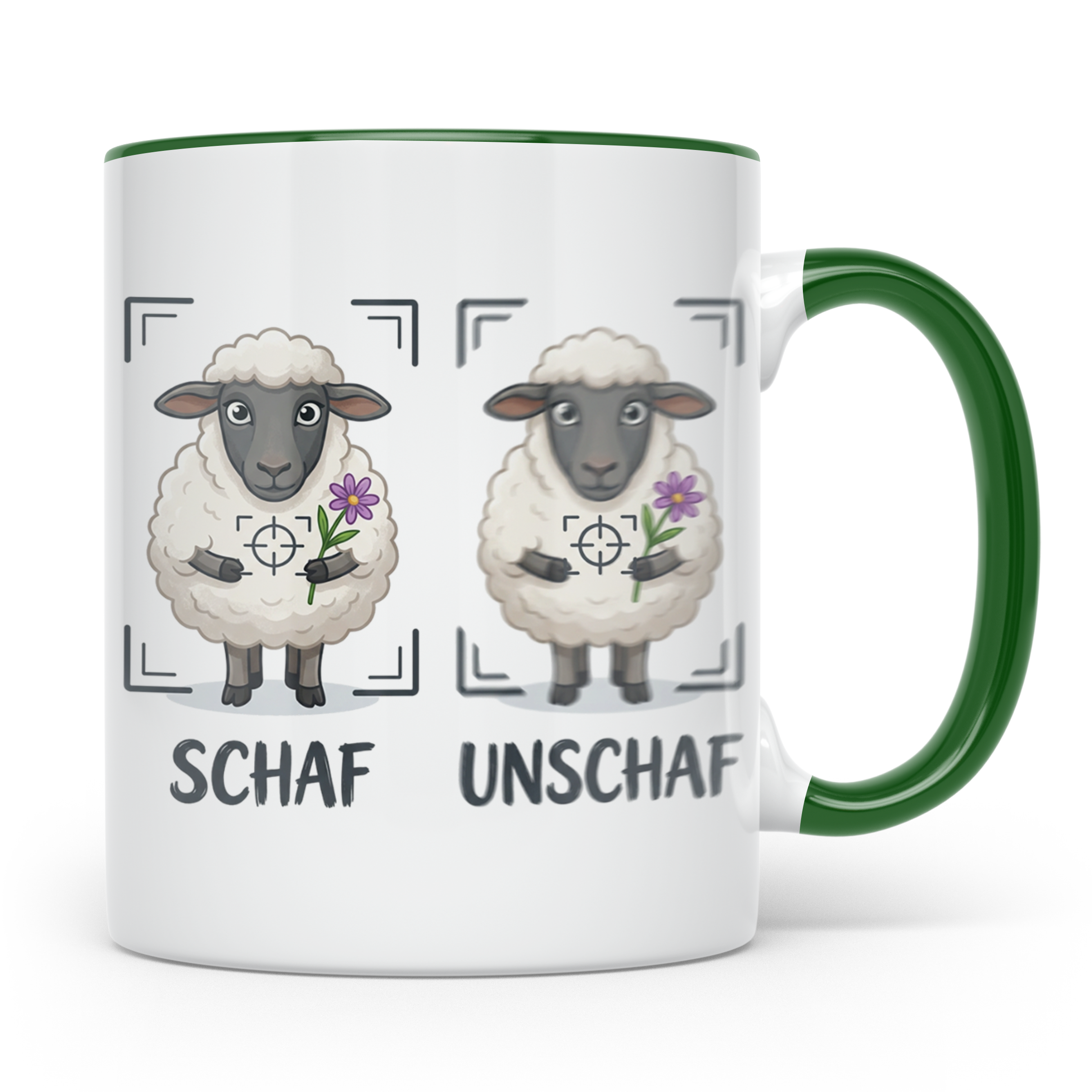 Fotografen Tasse Schaf Unschaf lustiger Spruch, Geschenk für – Grün [farbe:grün]