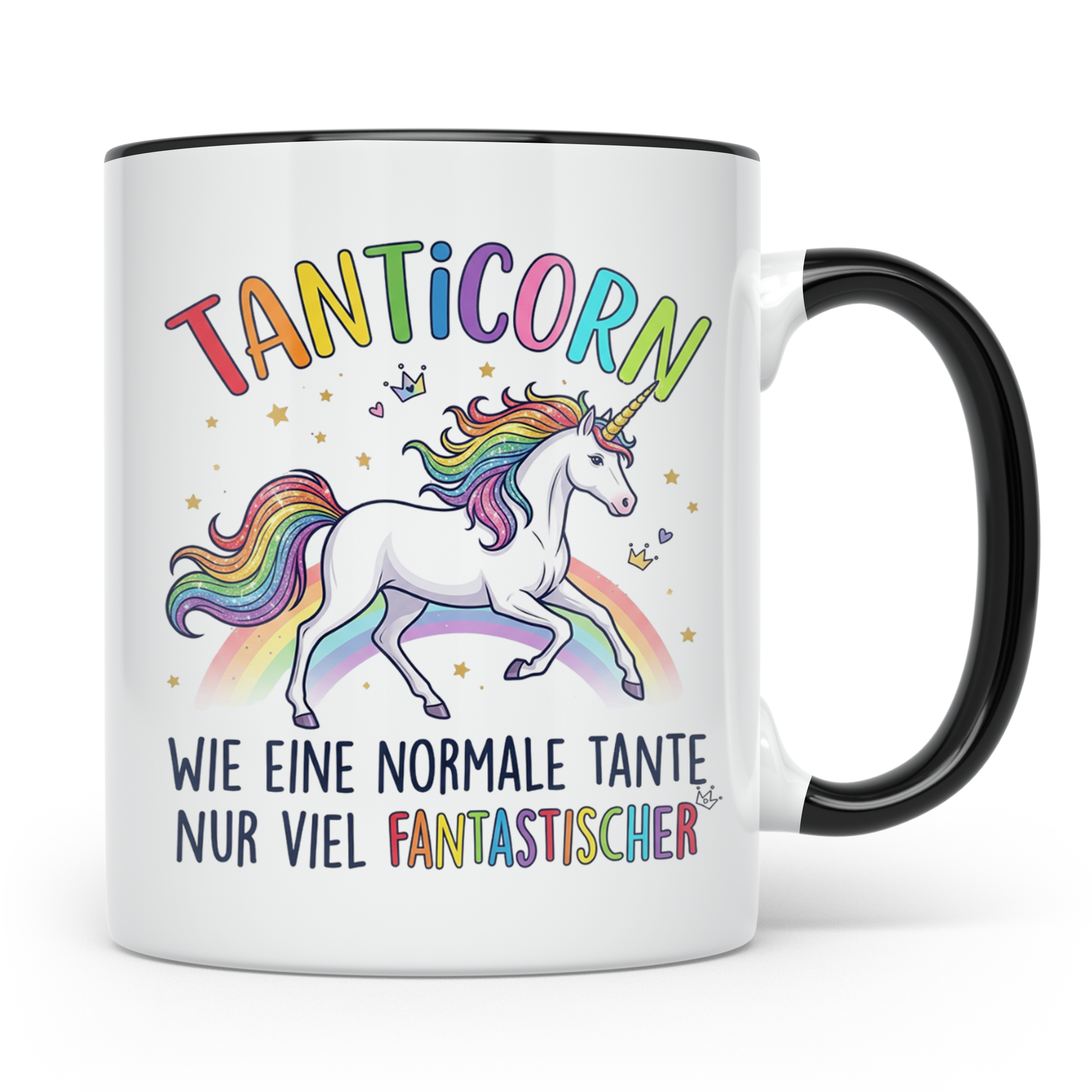 Tanticorn Tasse Geschenk für Tante Einhorn Spruch Wie eine n – Schwarz [farbe:schwarz]