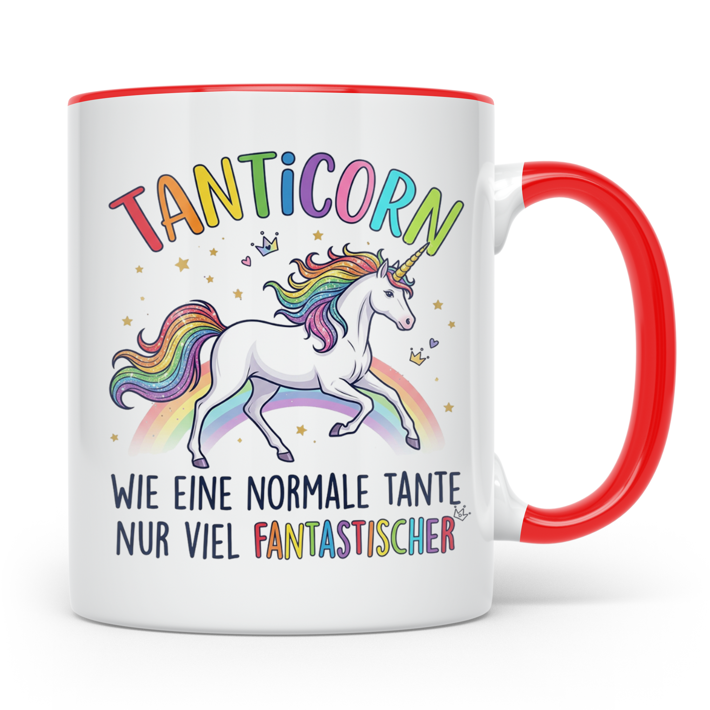 Tanticorn Tasse Geschenk für Tante Einhorn Spruch Wie eine n – Rot [farbe:rot]