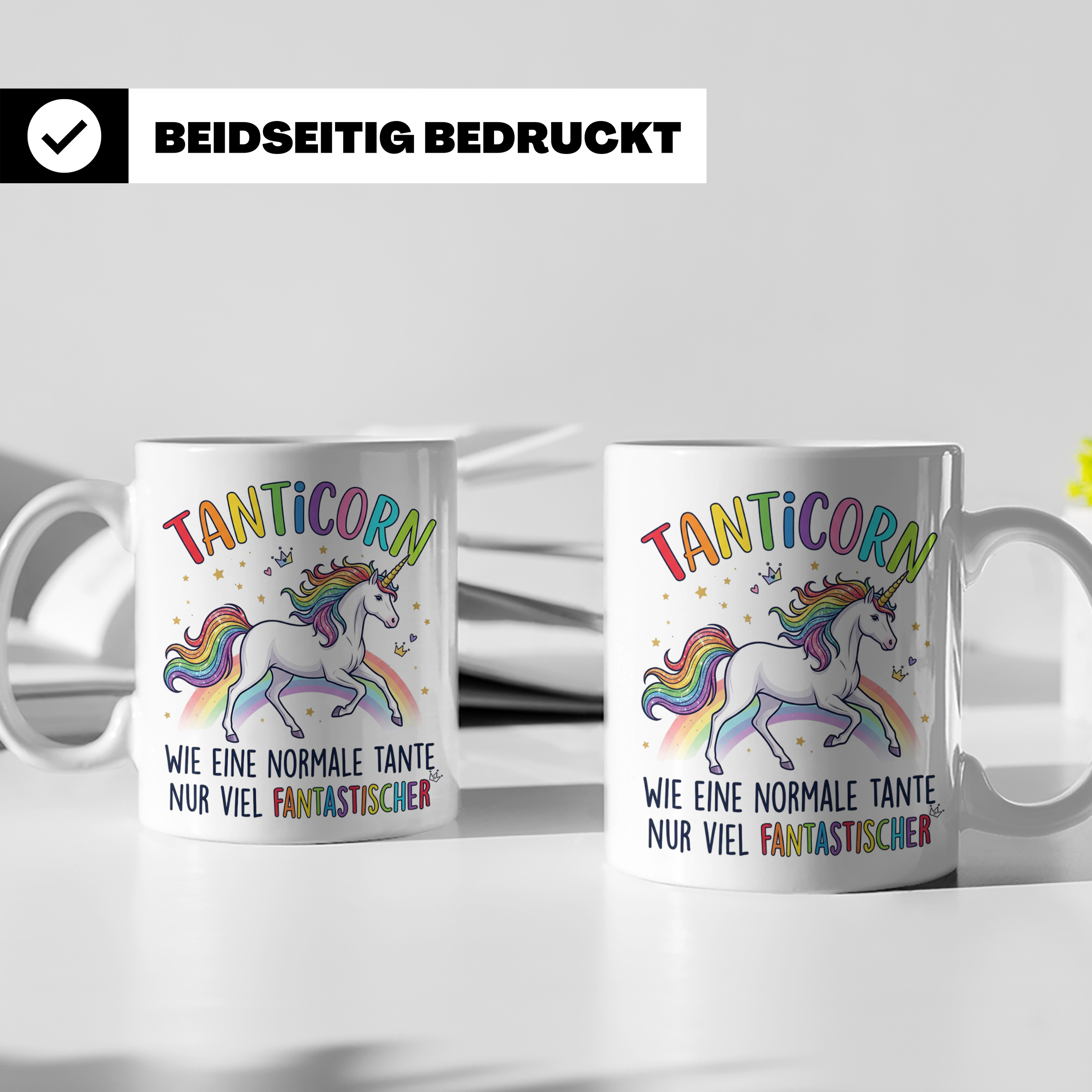 Tanticorn Tasse Geschenk für Tante Einhorn Spruch Wie eine n – Weiß [farbe:weiß]