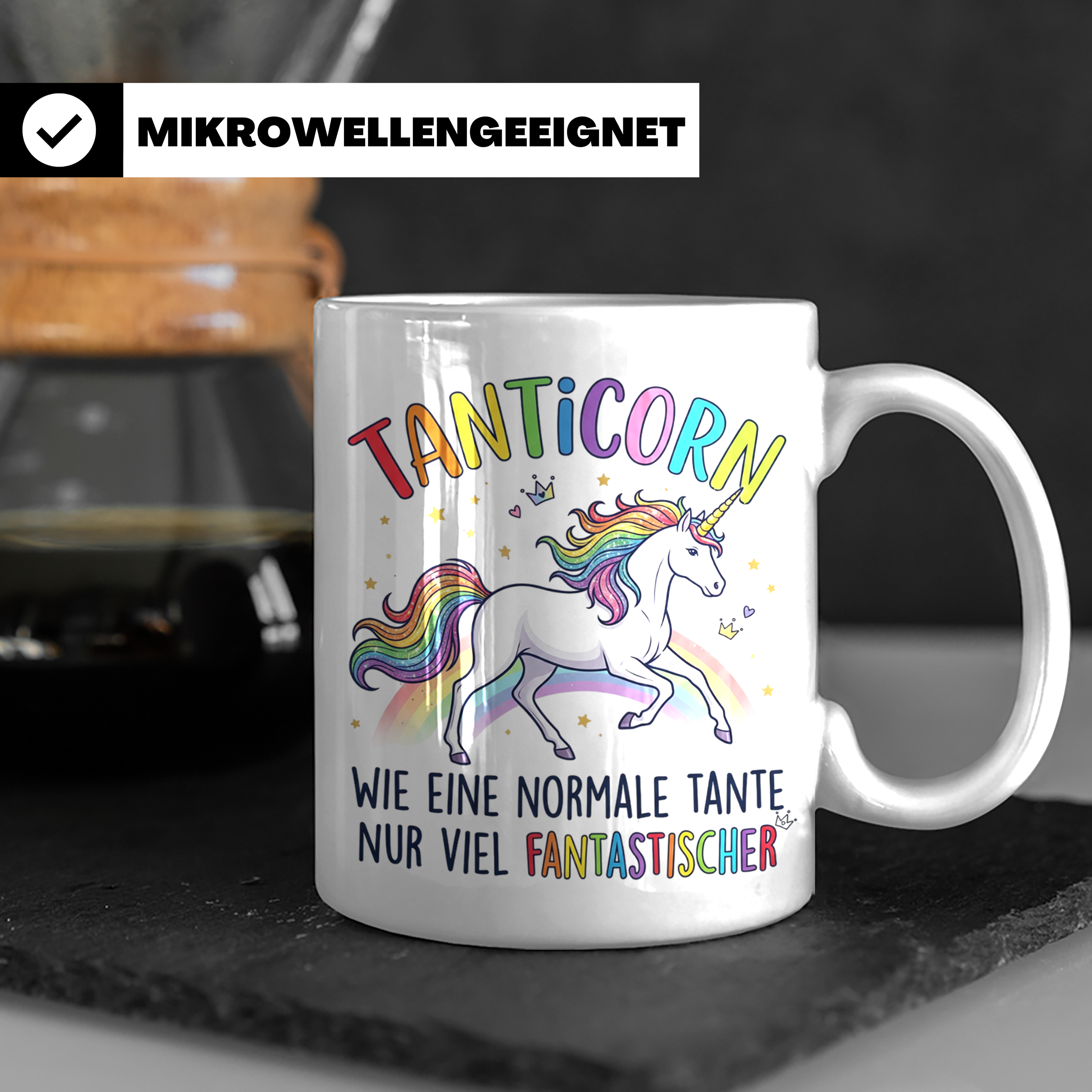 Tanticorn Tasse Geschenk für Tante Einhorn Spruch Wie eine n – Weiß [farbe:weiß]