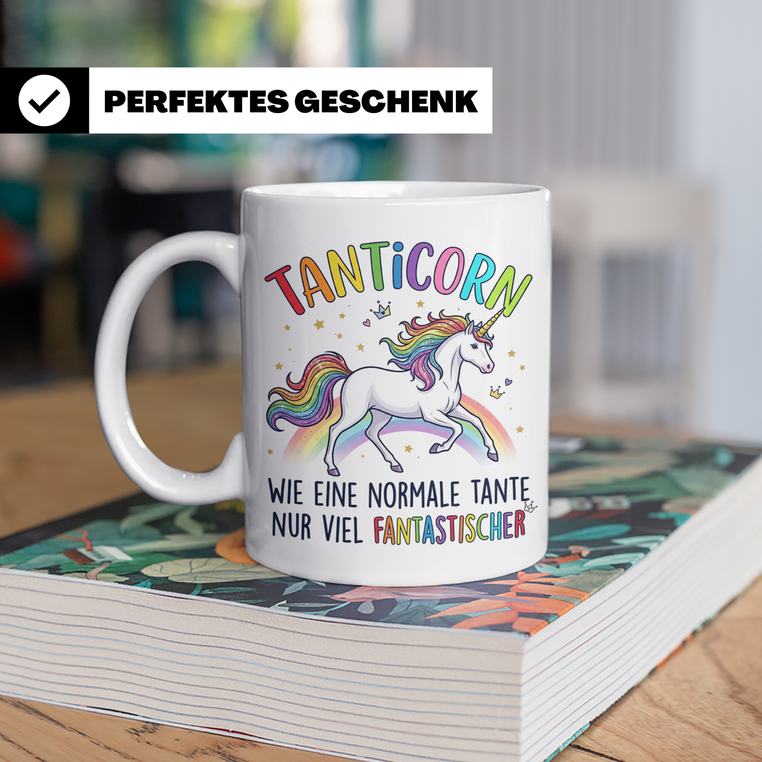 Tanticorn Tasse Geschenk für Tante Einhorn Spruch Wie eine n – Weiß [farbe:weiß]