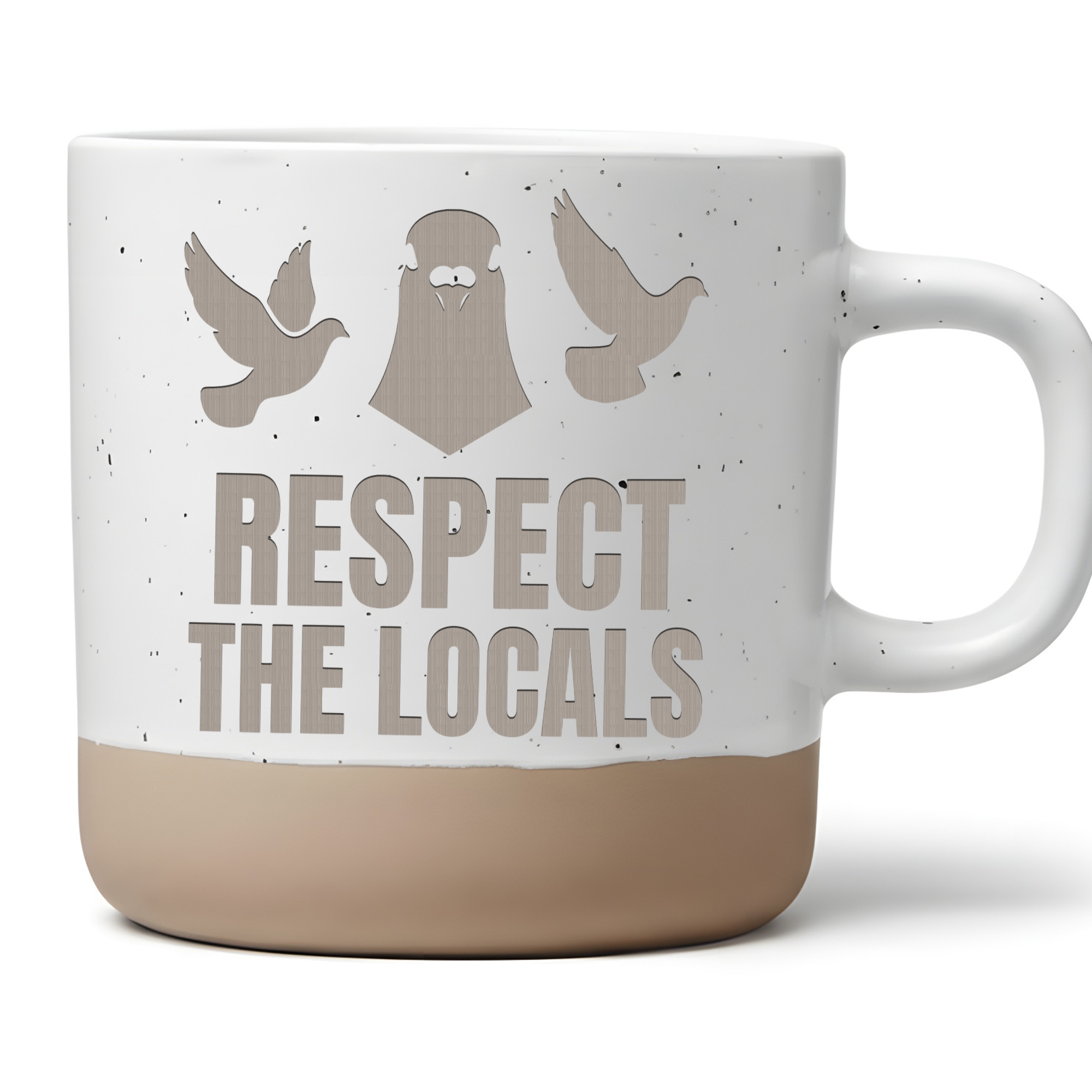 Tasse Respect The Locals Taube Geschenk Kaffeetasse Vogelbeobachtung B – Bild 1