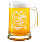 Abschied Bierkrug für Kollegen, lustiges Abschiedsgeschenk für den letzten Arbeitstag, witziges Geschenk für Kollegen, humorvoller Bierkrug für Büroabschied, Kollegengeschenk