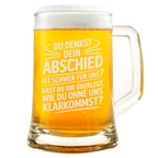 Abschied Bierkrug für Kollegen, lustiges Abschiedsgeschenk für den letzten Arbeitstag, witziges Geschenk für Kollegen, humorvoller Bierkrug für Büroabschied, Kollegengeschenk