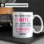 Tante Tasse mit Spruch Komplizin schlechter Einfluss | Lusti – Weiß [farbe:weiß]
