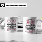 Tante Nichte Tasse mit Spruch Meine Nichte ist hochintellige – Weiß [farbe:weiß]