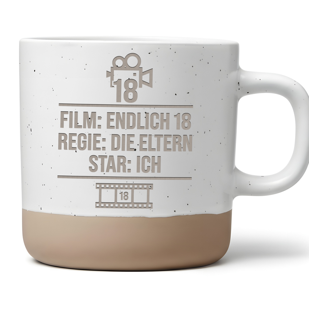 Tasse 18 Geburtstag Film Endlich 18 Geschenk Kaffeetasse Volljährigkei – Bild 1