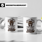 Tante Kaffeetasse mit Spruch 'Funktioniert mit Schlaf & Kaff – Weiß [farbe:weiß]