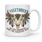 Anti Vegetarier Tasse mit Spruch 'Schlechter Jäger' für Flei – Weiß [farbe:weiß]