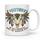 Anti Vegetarier Tasse mit Spruch 'Schlechter Jäger' für Flei – Weiß [farbe:weiß]