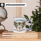 Anti Vegetarier Tasse mit Spruch 'Schlechter Jäger' für Flei – Blau [farbe:blau]