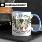 Anti Vegetarier Tasse mit Spruch 'Schlechter Jäger' für Flei – Blau [farbe:blau]