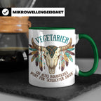 Anti Vegetarier Tasse mit Spruch 'Schlechter Jäger' für Flei – Grün [farbe:grün]