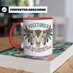 Anti Vegetarier Tasse mit Spruch 'Schlechter Jäger' für Flei – Rot [farbe:rot]