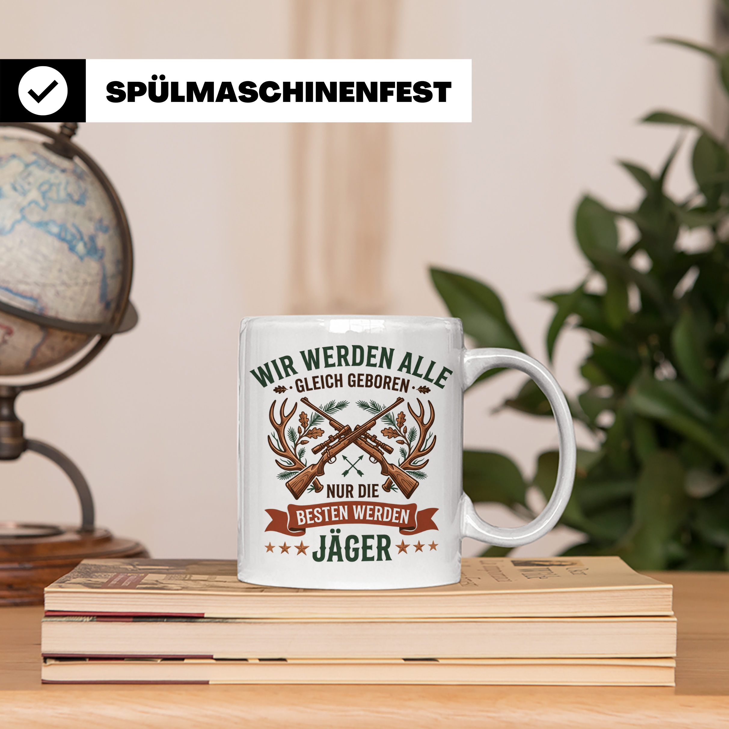 Jäger Tasse mit Spruch Nur die Besten werden Jäger, Geschenk – Weiß [farbe:weiß]