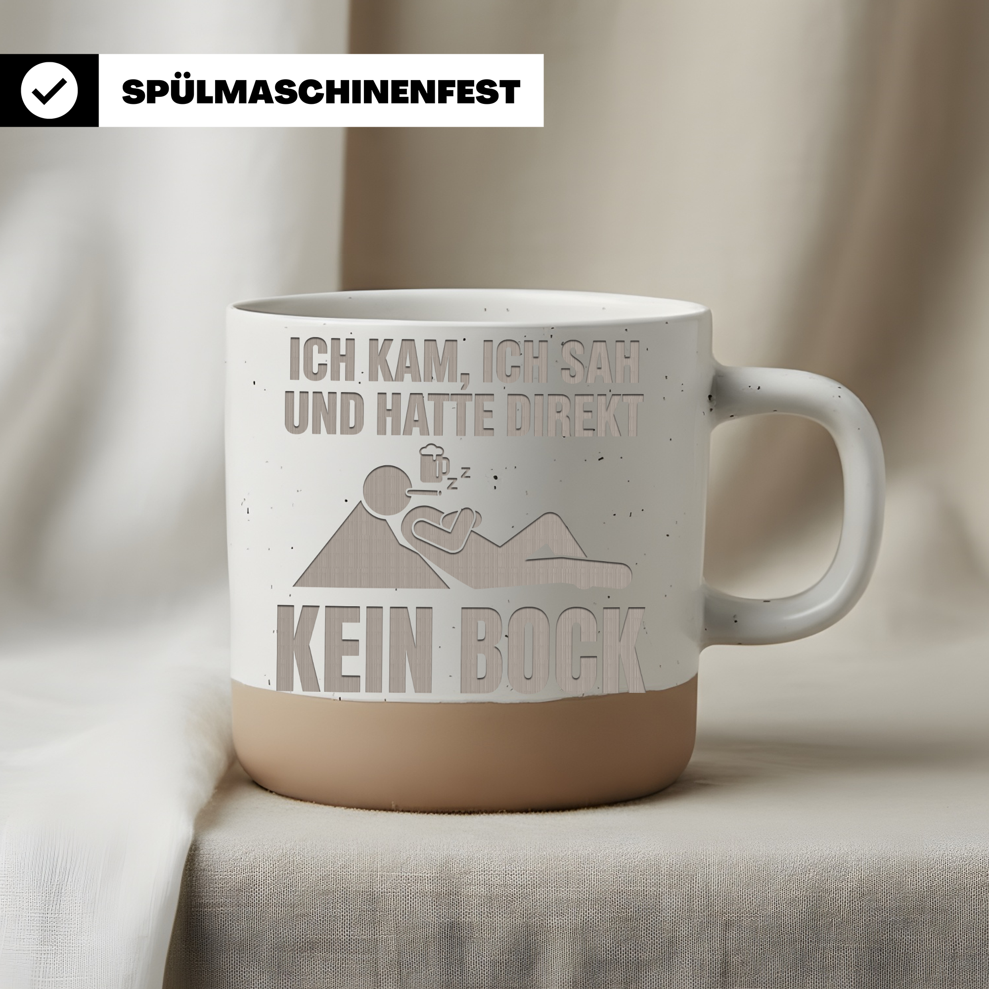 Tasse Ich kam ich sah Kein Bock Geschenk Kaffeetasse Lustig Becher Mor – Bild 3