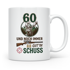 Jäger Tasse 60. Geburtstag Und noch immer gut in Schuss, Ges – Weiß [farbe:weiß]