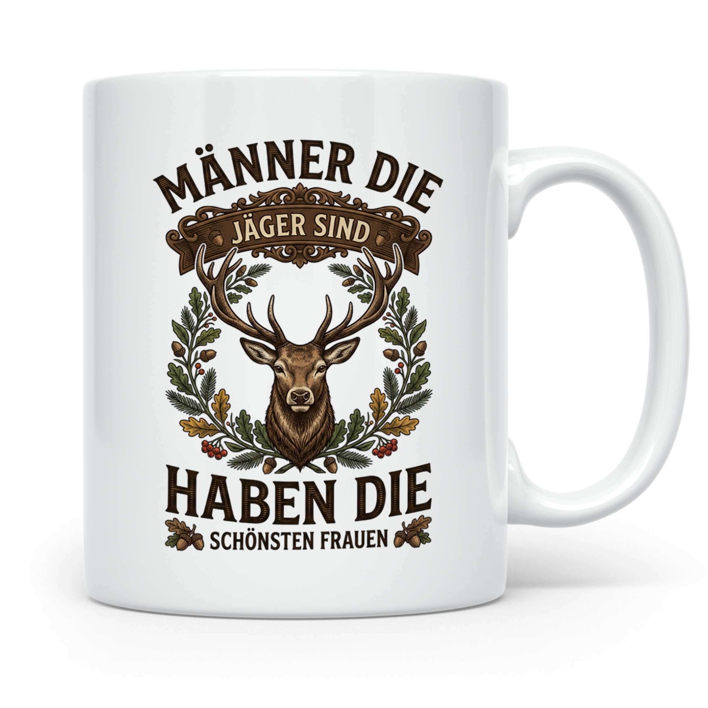 Jäger Tasse mit Spruch Männer die Jäger sind haben die schön – Weiß [farbe:weiß]