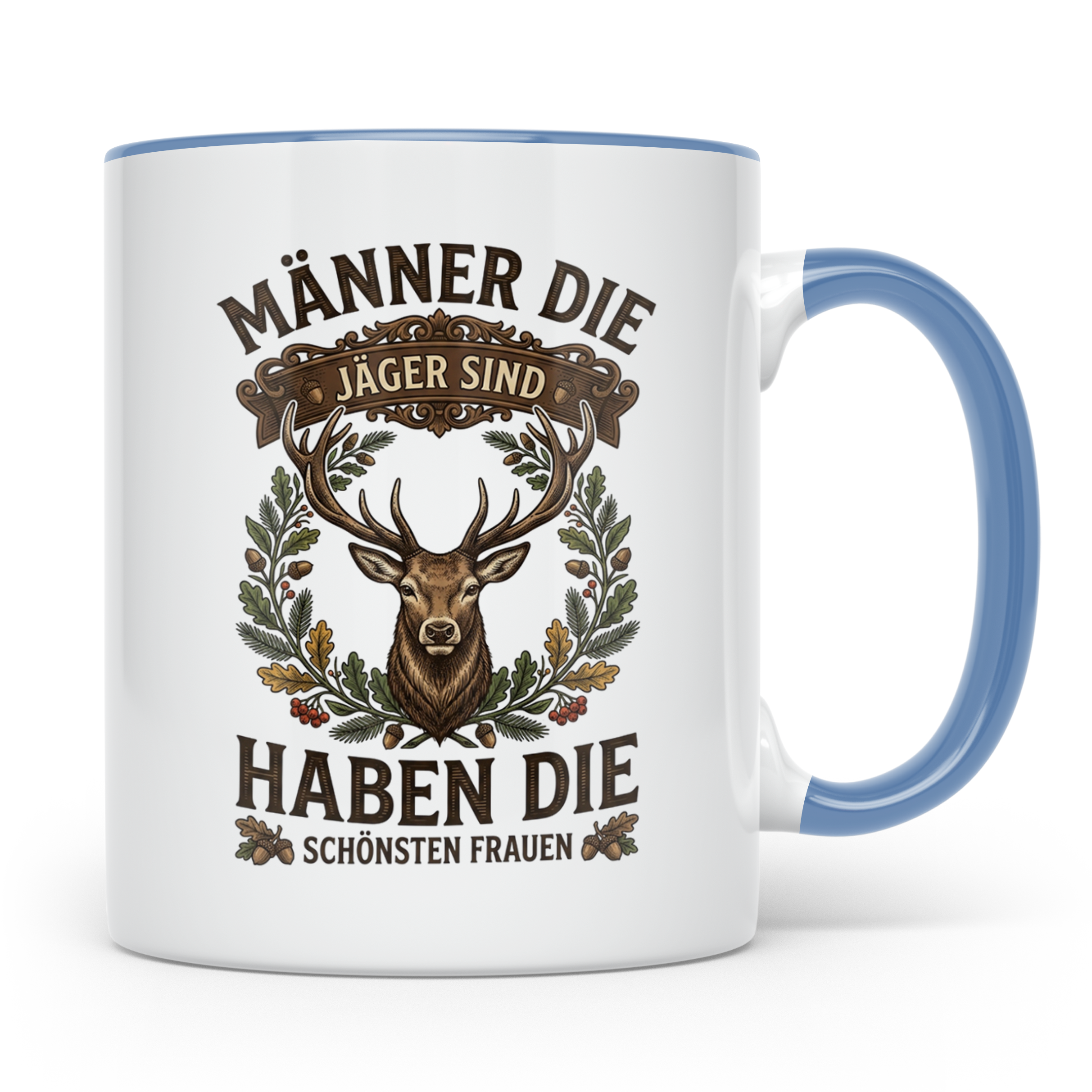 Jäger Tasse mit Spruch Männer die Jäger sind haben die schön – Blau [farbe:blau]
