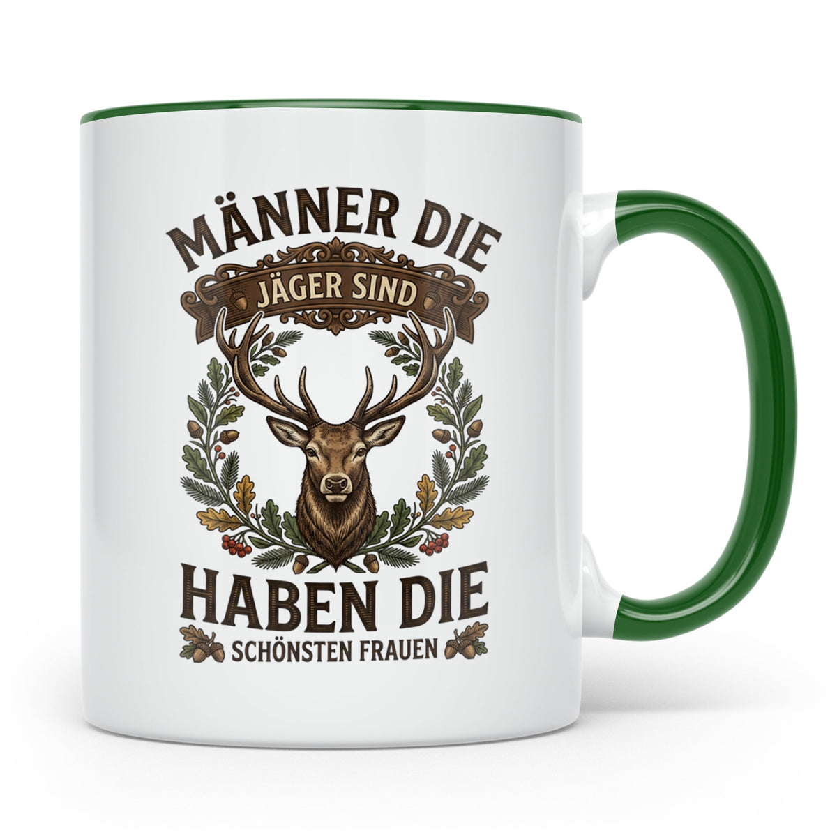 Jäger Tasse mit Spruch Männer die Jäger sind haben die schön – Grün [farbe:grün]