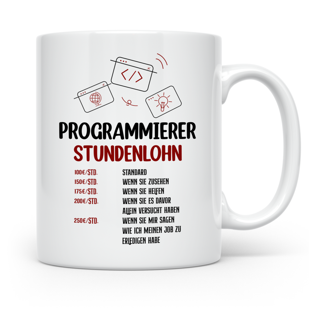 IT Stundensatz Tasse für Softwareentwickler | Programmierer Nerd Geschenkidee | Informatiker Coding Kaffeebecher | Freelancer Techie Geschen
