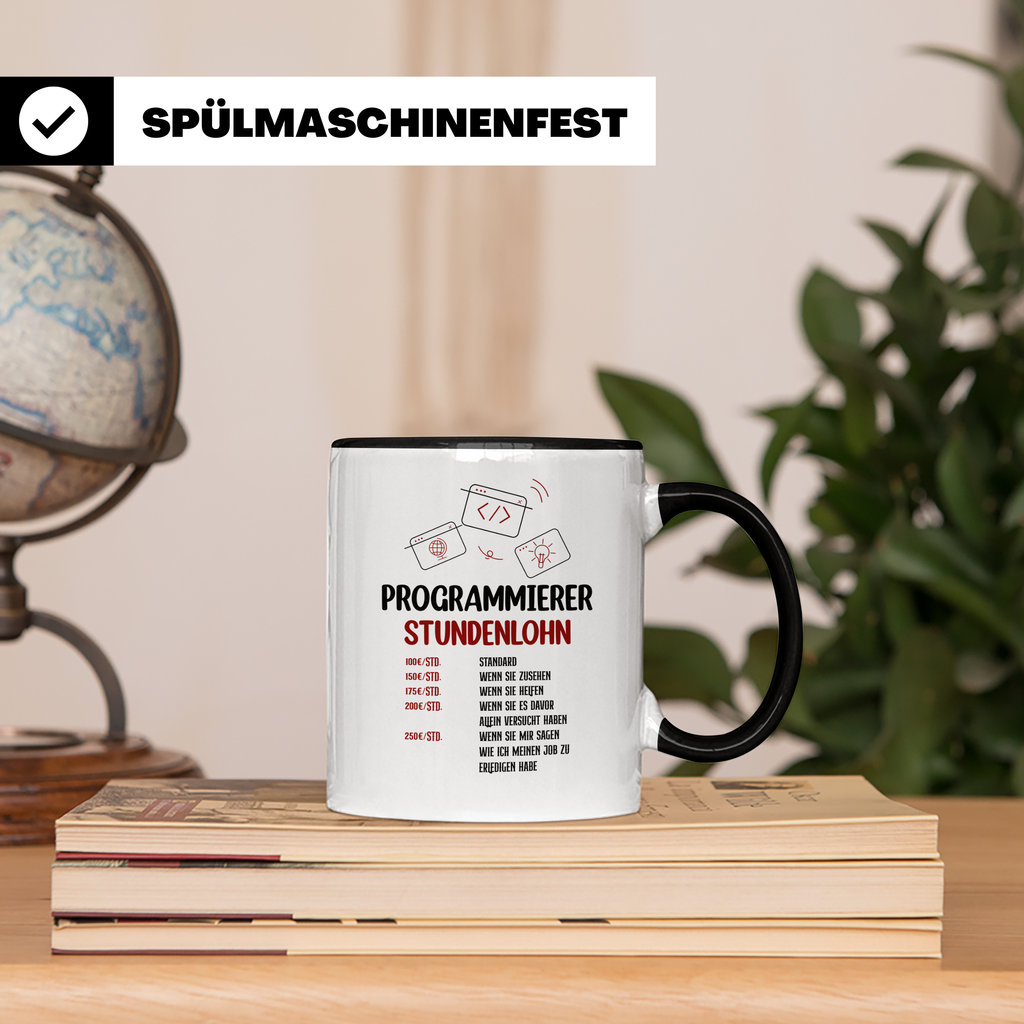 IT Stundensatz Tasse für Softwareentwickler | Programmierer Nerd Geschenkidee | Informatiker Coding Kaffeebecher | Freelancer Techie Geschen