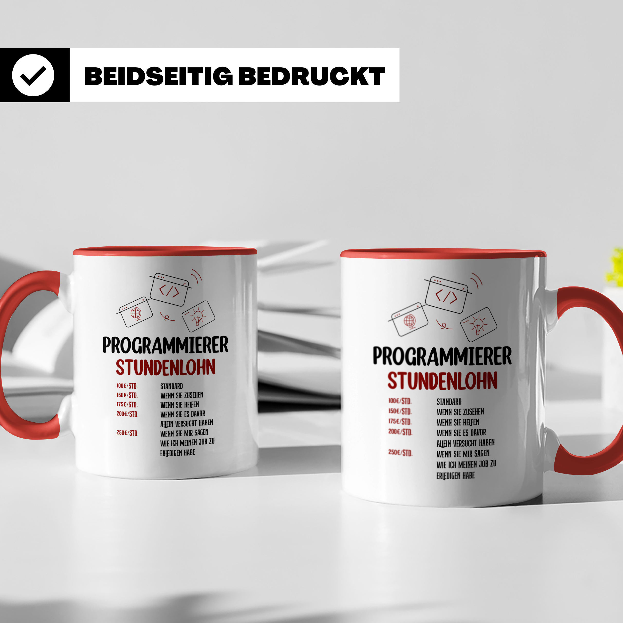 IT Stundensatz Tasse für Softwareentwickler | Programmierer Nerd Geschenkidee | Informatiker Coding Kaffeebecher | Freelancer Techie Geschen