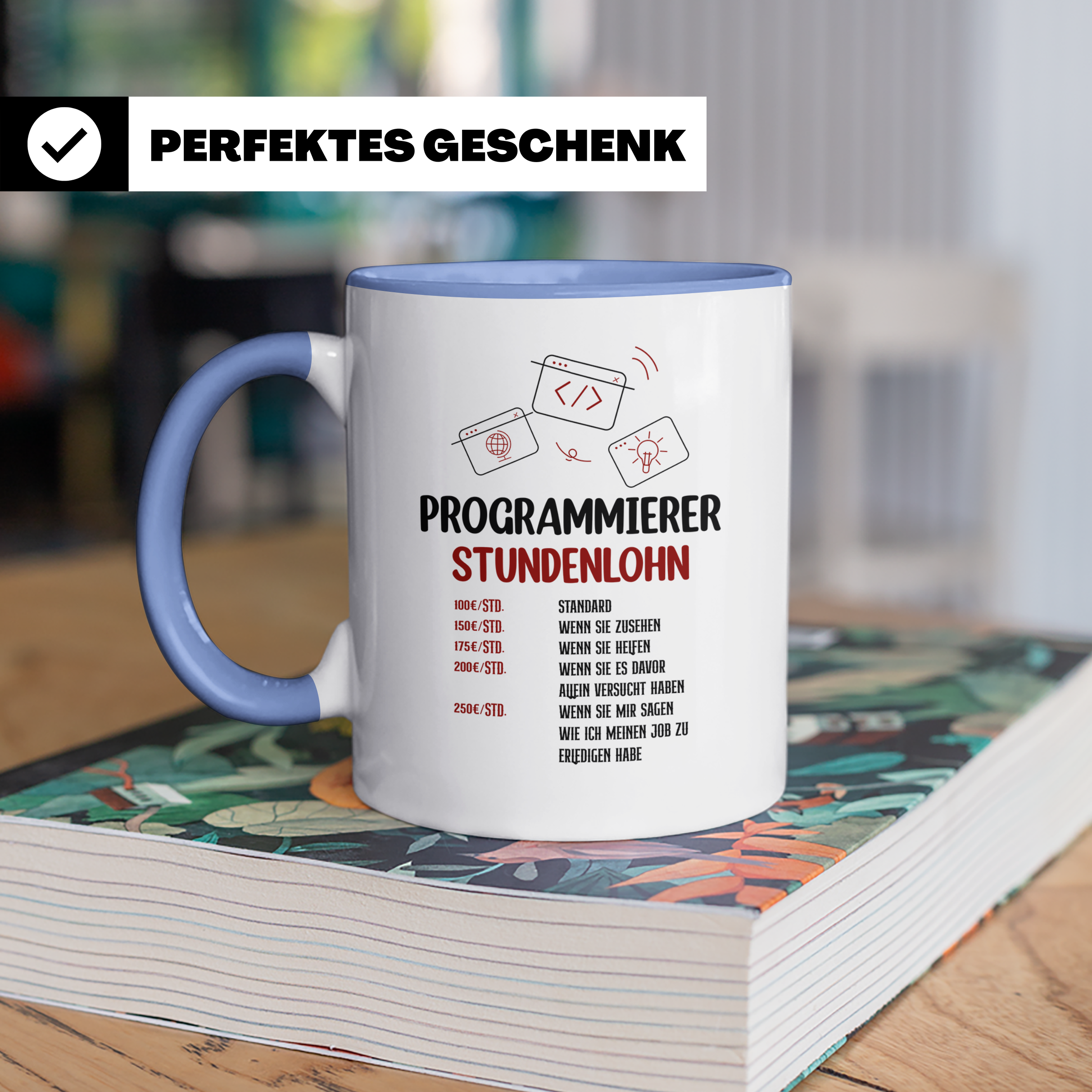 IT Stundensatz Tasse für Softwareentwickler | Programmierer Nerd Geschenkidee | Informatiker Coding Kaffeebecher | Freelancer Techie Geschen