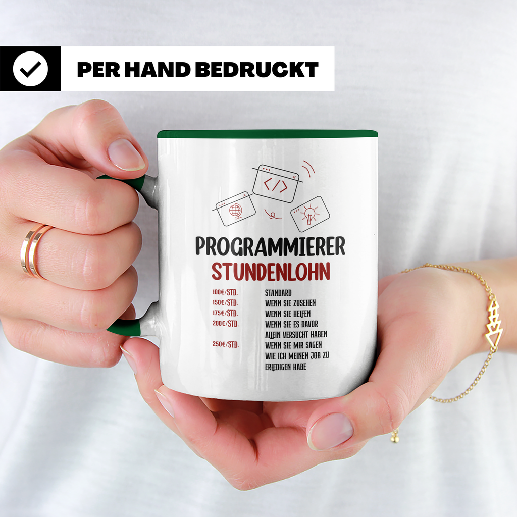 IT Stundensatz Tasse für Softwareentwickler | Programmierer Nerd Geschenkidee | Informatiker Coding Kaffeebecher | Freelancer Techie Geschen