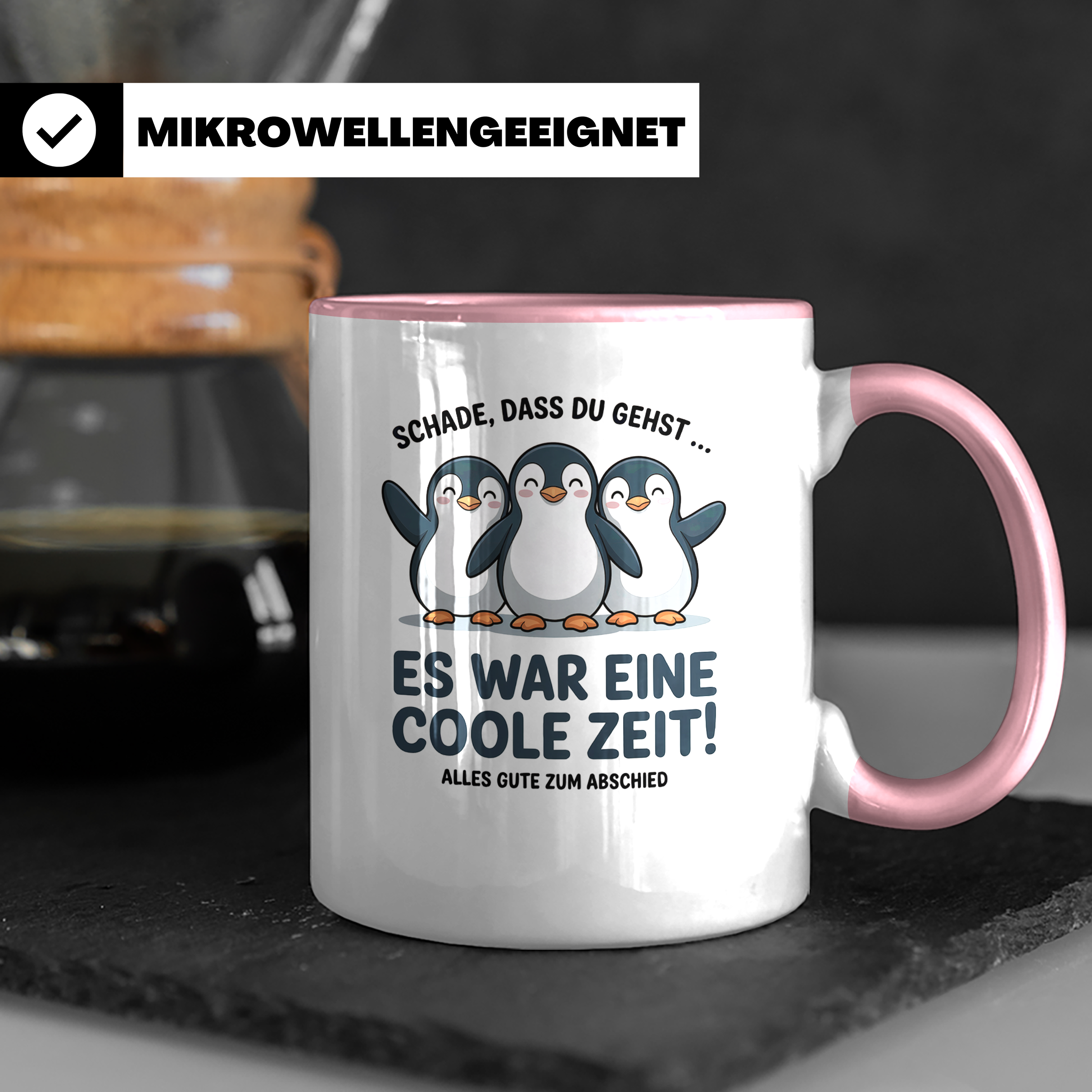 Pinguin Abschiedsgeschenk Tasse - Schade, dass du gehst - Mitarbeiter Kollegen Jobwechsel Geschenkidee für Pinguin Liebhaber
