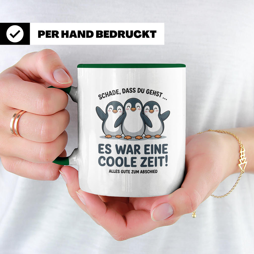 Pinguin Abschiedsgeschenk Tasse - Schade, dass du gehst - Mitarbeiter Kollegen Jobwechsel Geschenkidee für Pinguin Liebhaber