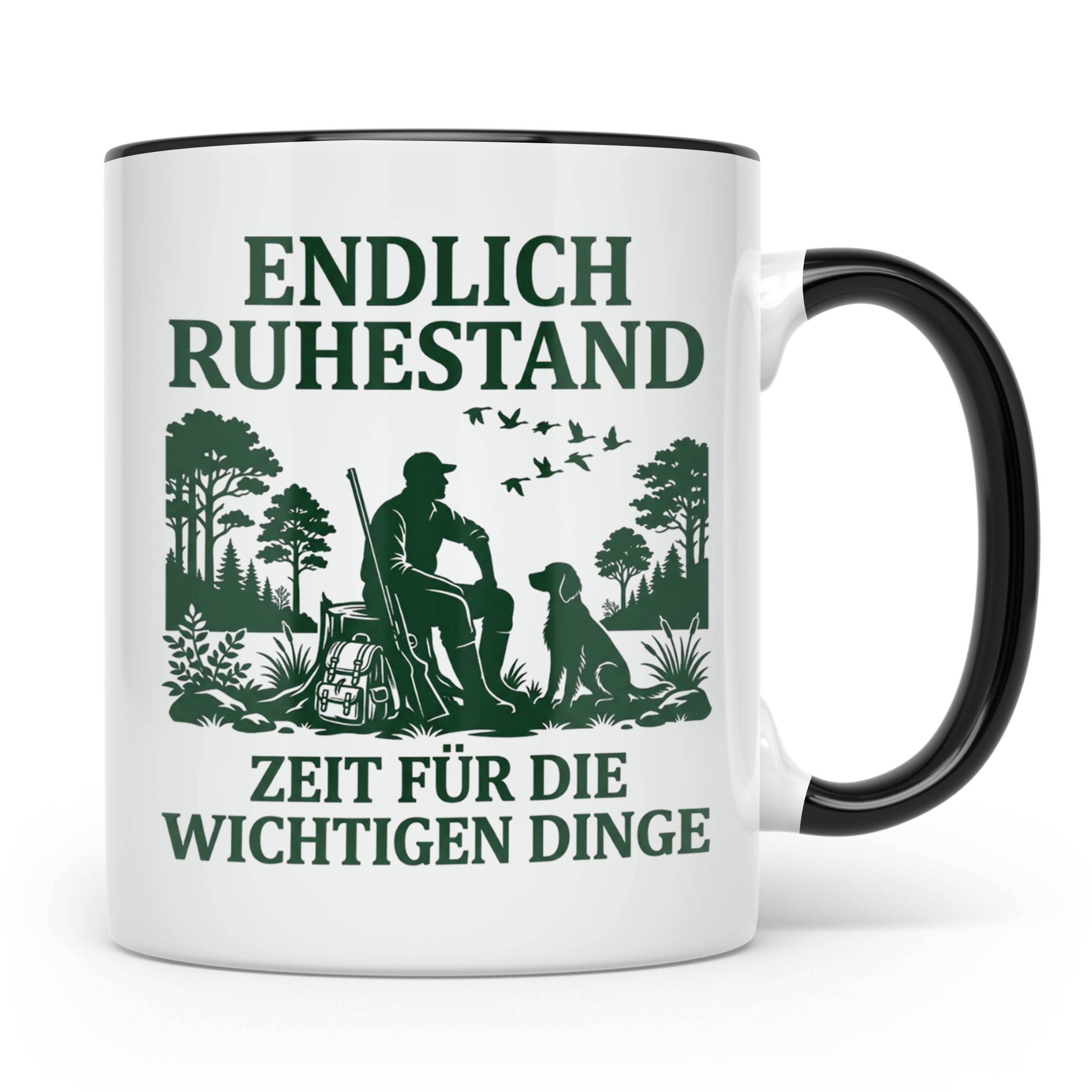 Jäger Ruhestand Tasse Endlich Ruhestand Geschenk für Waidman – Schwarz [farbe:schwarz]