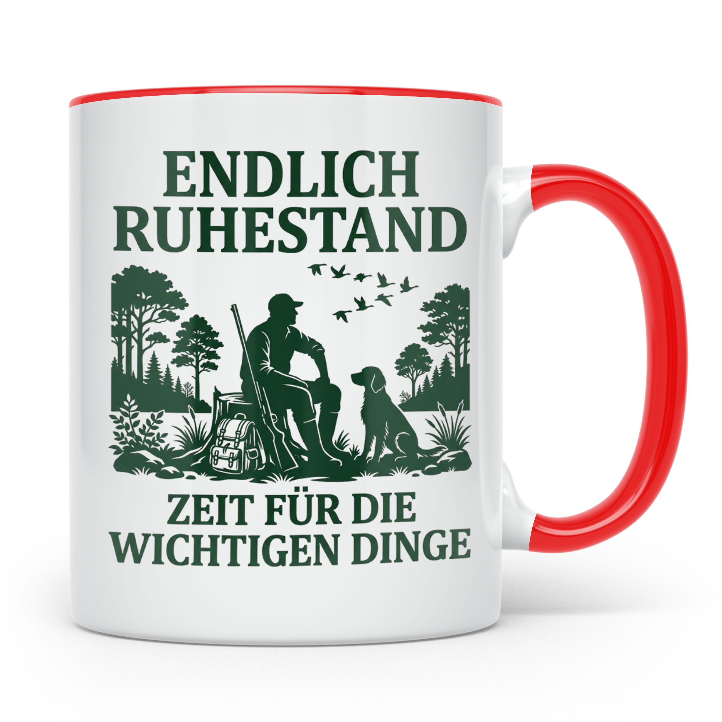 Jäger Ruhestand Tasse Endlich Ruhestand Geschenk für Waidman – Rot [farbe:rot]