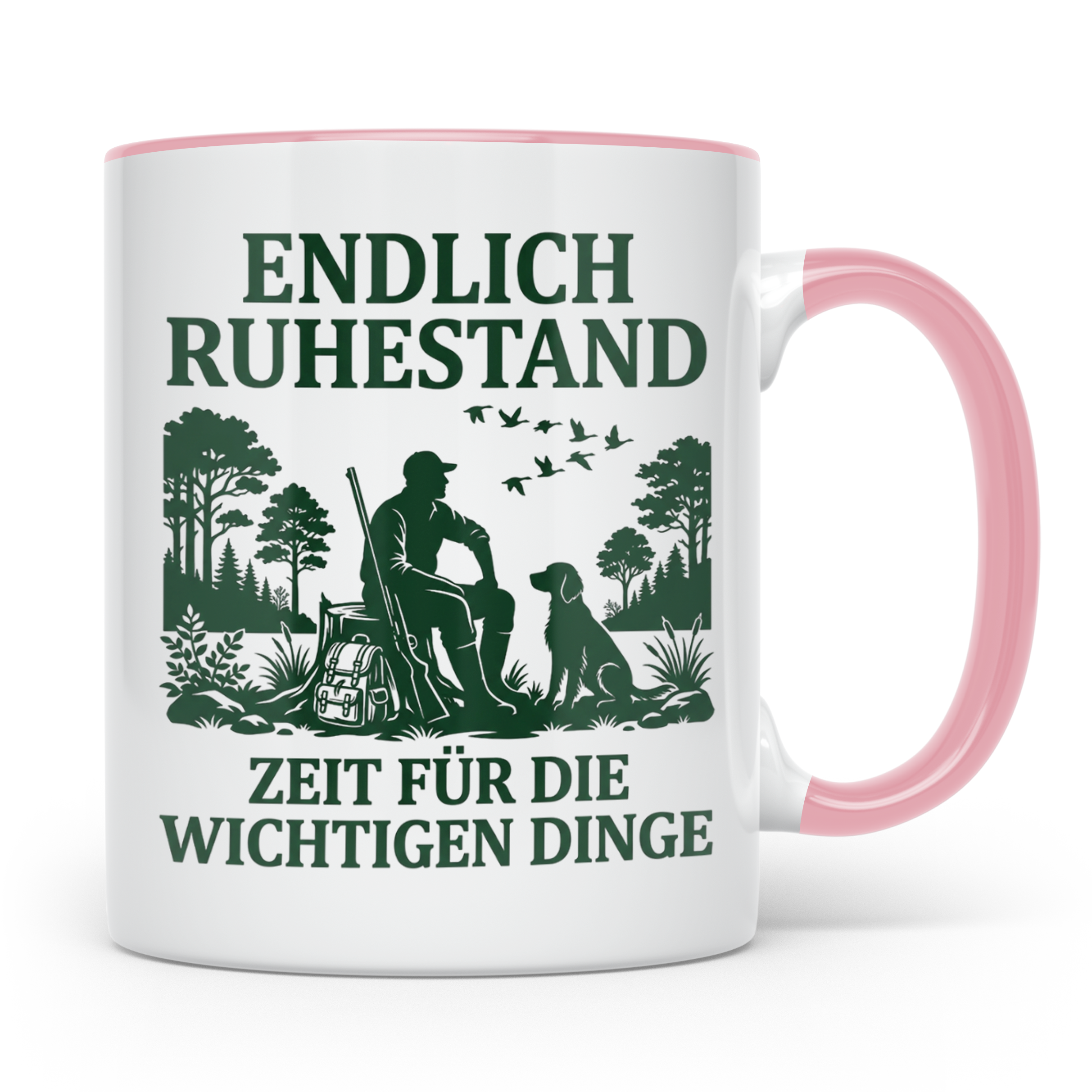 Jäger Ruhestand Tasse Endlich Ruhestand Geschenk für Waidman – Rosa [farbe:rosa]